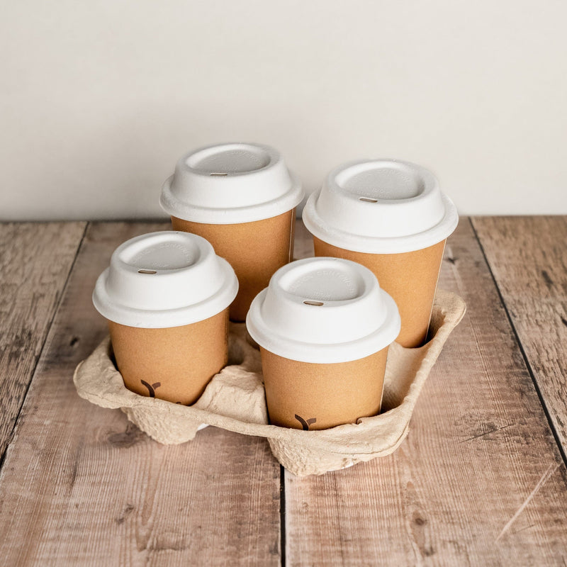 Recyclable and Compostable Moulded Pulp Fibre Cup Carrier