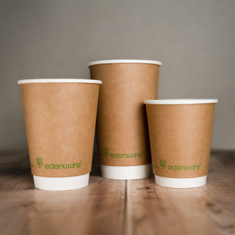 Brown Compostable Double Wall Cups (500) - Sustainable Choice for Eco-Conscious Consumers