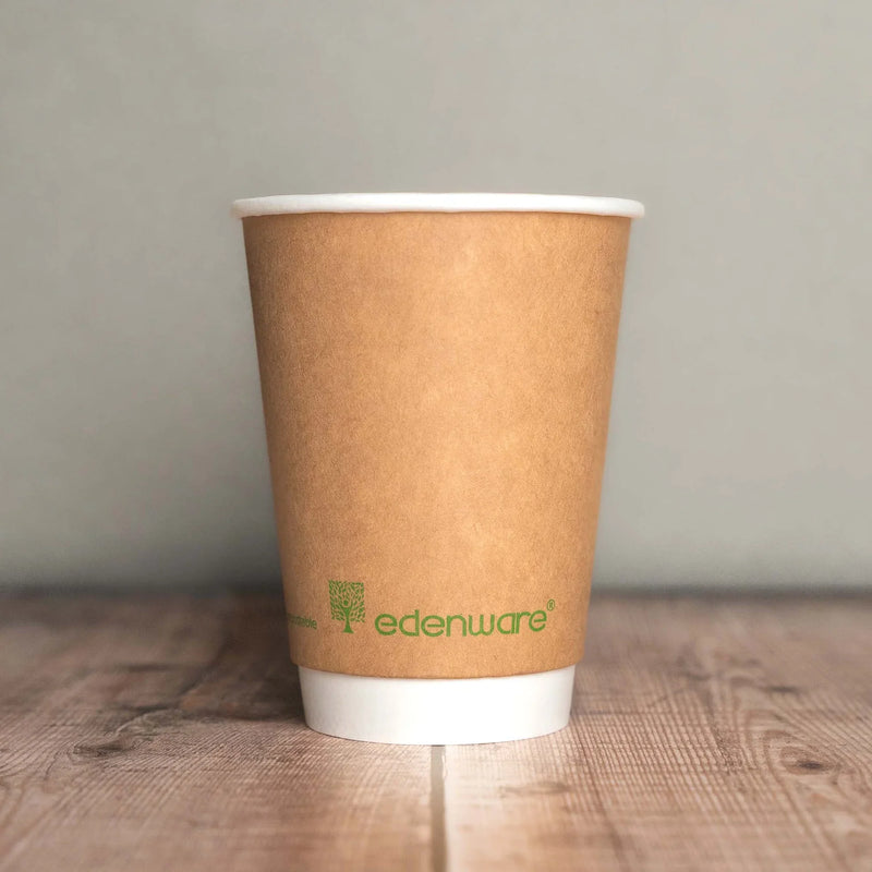 Brown Compostable Double Wall Cups (500) - Sustainable Choice for Eco-Conscious Consumers