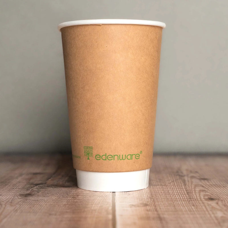 Brown Compostable Double Wall Cups (500) - Sustainable Choice for Eco-Conscious Consumers