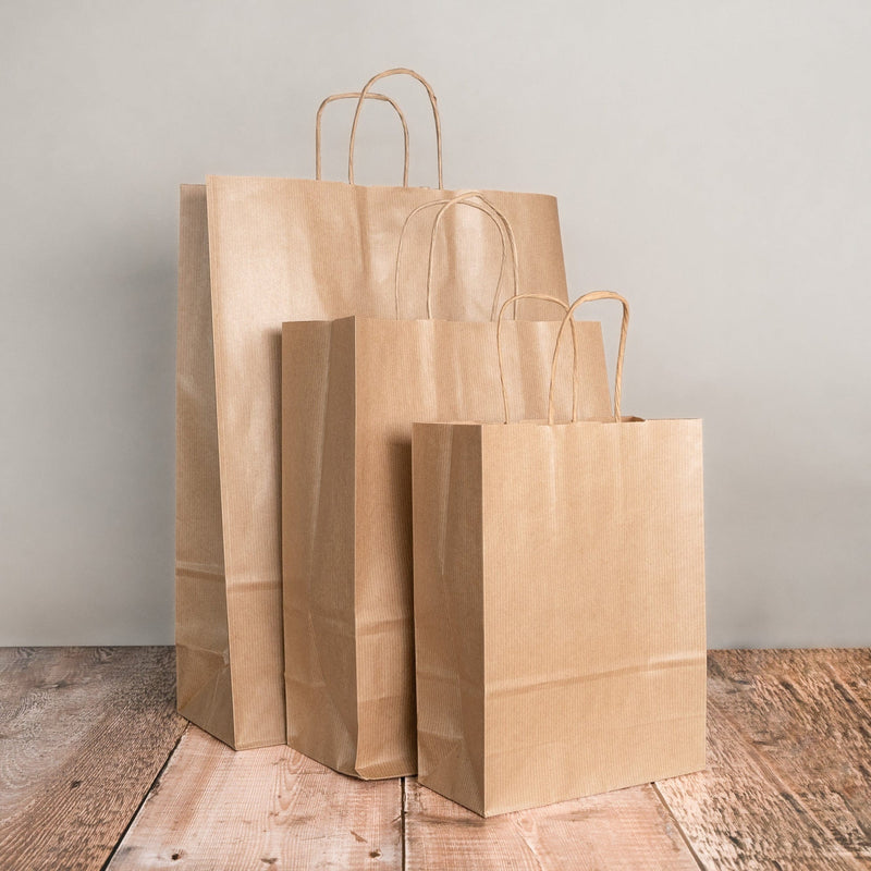 Recyclable and Compostable Extra-Strong Brown Paper Carrier Bags