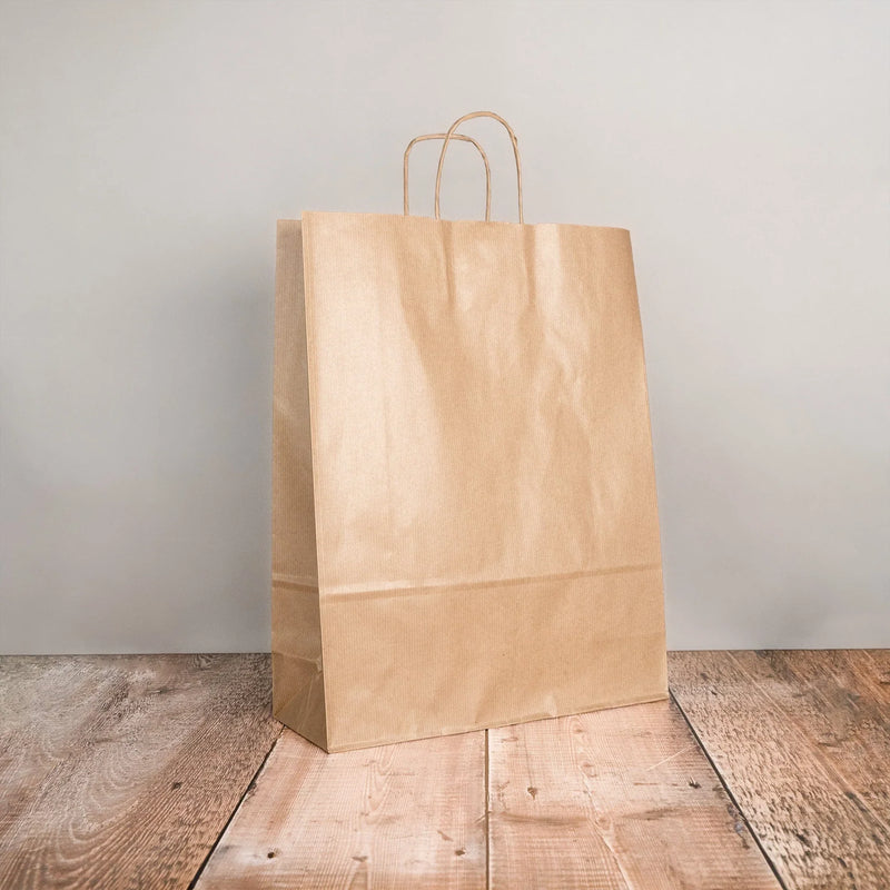 Recyclable and Compostable Extra-Strong Brown Paper Carrier Bags