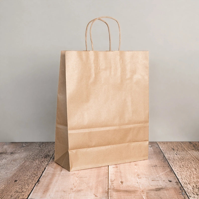 Recyclable and Compostable Extra-Strong Brown Paper Carrier Bags