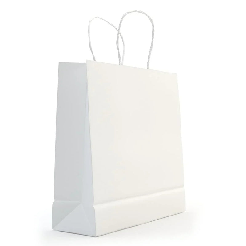 Recyclable and Compostable Extra-Strong White Paper Carrier Bags