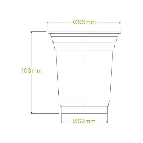 420ml Clear PLA BioCups - Eco-Friendly, Compostable Bioplastic, Cold Drink Cups, 1000 Pack, Sustainable, Industrial Composting, ISO Certified