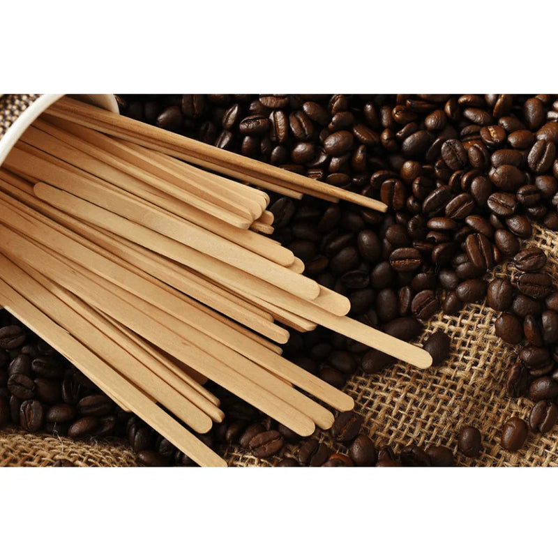 7.5" Commercially Compostable Wooden Stirrers: Ideal for Coffee